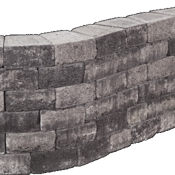 Pilestone Gothic 17/23x21,5x10 Getrommeld stapelbaar muurelement in trapeziumvorm met 2 ruwe zijden Stapelblokken