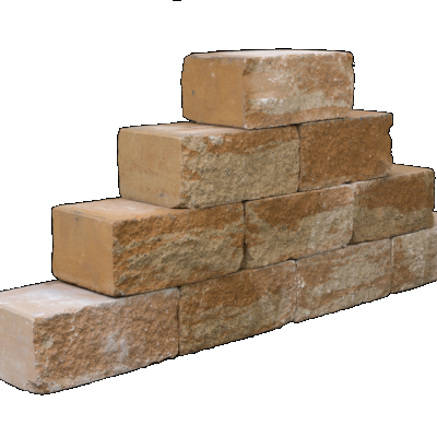 Straight block Mont Blanc 35x20x15 2 zijden gekloofd muurelement Stapelblokken
