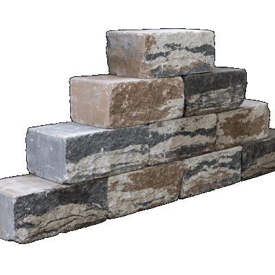 Straight block Kilimanjaro 35x20x15 2 zijden gekloofd muurelement Stapelblokken