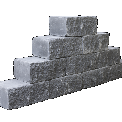 Straight block Mount Everest 35x20x15 2 zijden gekloofd muurelement Stapelblokken
