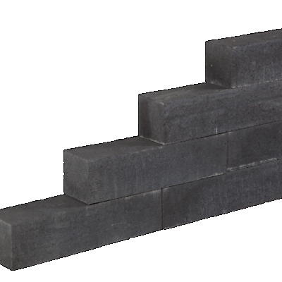 Lineablock Black 15x15x60 Strak muurelement,ongetrommeld Stapelblokken