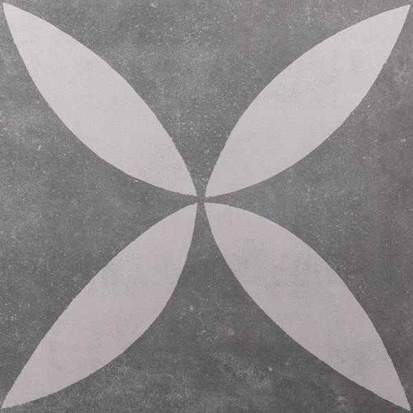 GeoCeramica Big Flower antra/grey 60x60x4 Keramische tegels