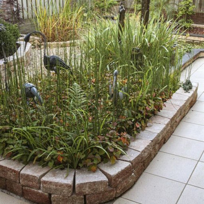 Pilestone ronde bloembak Primavera 17/23x21,5x10 Compleet met bouwplan Stapelblokken