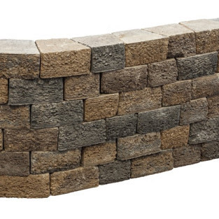 Pilestone ronde bloembak Walnut 17/23x21,5x10 Compleet met bouwplan Stapelblokken