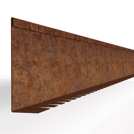 Kantopsluiting Single flex Corten (flg) 300x16,5 Borderrand cortenstaal 