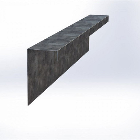 Overzetstuk muurelement recht 150x30x15,8 VERZINKT Borderrand cortenstaal 