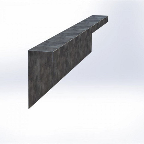 Overzetstuk muurelement recht 150x30x12,8 VERZINKT Borderrand cortenstaal 