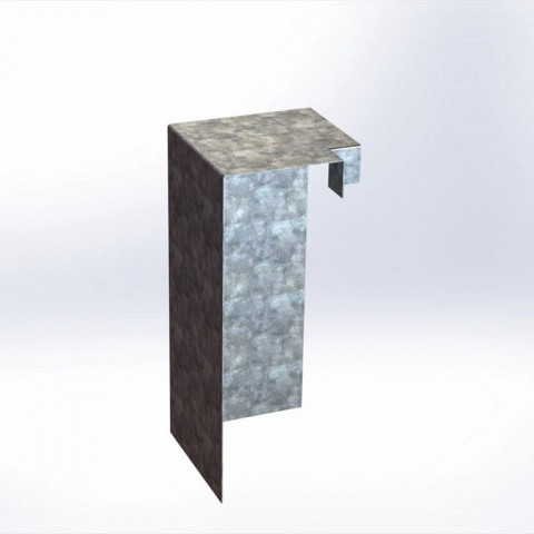 Overzetstuk muurelement hoek 20x45x15,8 VERZINKT Borderrand cortenstaal 