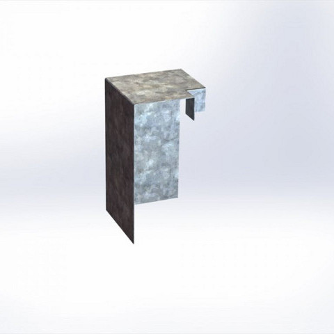 Overzetstuk muurelement hoek Verzinkt 17x30x12,8 Borderrand cortenstaal 
