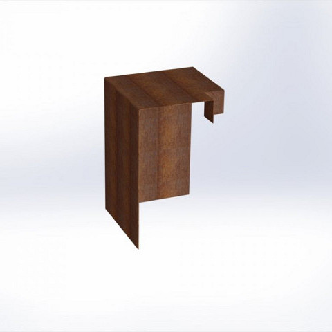 Overzetstuk muurelement hoek Corten 20x30x15,8 Borderrand cortenstaal 