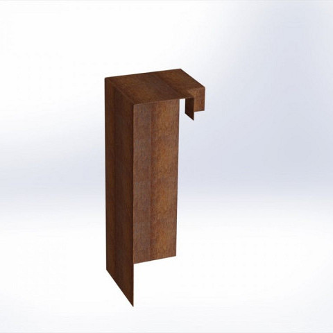 Overzetstuk muurelement hoek Corten 17x45x12,8 Borderrand cortenstaal 