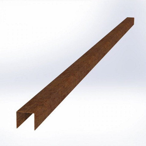 U-profiel gelijkzijdig opsluitband 5cm Corten 220x5,1/5,1x5,4 Borderrand cortenstaal 