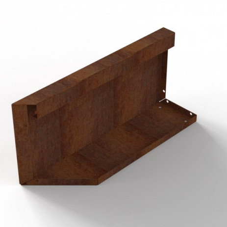 Bloembak Module+ Uitwendig hoekpaneel (B) R Corten 60x56 Bloembakken