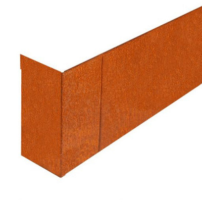 Hoekstuk uitwendig 15x56x15 CORTEN Borderrand cortenstaal 