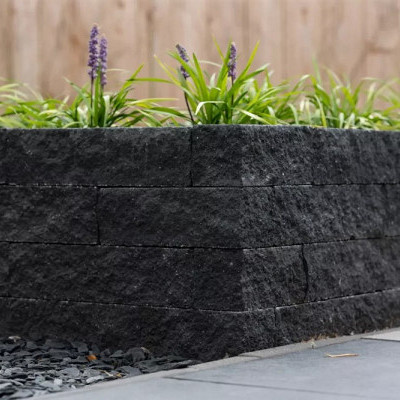 Wallblock Split 12x12x30 Antraciet Stapelblokken