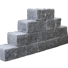 Straight block Mount Everest 35x20x15 2 zijden gekloofd muurelement Stapelblokken