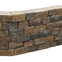 Pilestone Walnut 17/23x21,5x10 Getrommeld stapelbaar muurelement in trapeziumvorm met 2 ruwe zijden Stapelblokken