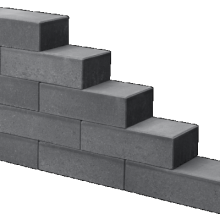 Lineablock Mount Everest 40x20x12,5 Strak muurelement,ongetrommeld Stapelblokken