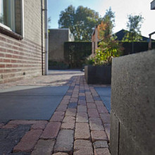 Tambour Trommelsteen waalformaten Oud Bont 5x20x7 Beton klinkers