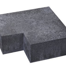Oud Hollands hoekstuk traptreden 90gr Antraciet 23x23x15 Binnen (37x15) Oud Hollandse tegels 