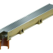 Euroline H100 goot 100x10,1 Incl. vz.st. sleufrooster, onderuitloop 110mm Goten