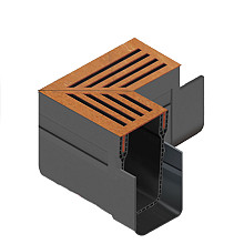 SlimLine 15,9x10 Hoekstuk inlcusief corten rooster Goten