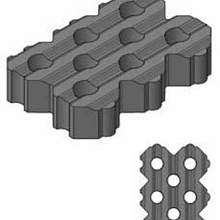 Grastegel / Grasbetonblok type I Grijs 40x60x12cm (bovenzijde vlak + rondom hol-dol) Beton tegels