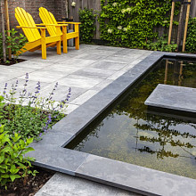 Vijverranden/afdekplaten Blue Moon Honed Linea Grijs-blauw 100x30x3 Vijver- en zwembadrand