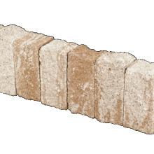 Palissade-stapelblok splitton Sierra Nevada 12x12x25 Gekloofd/getrommeld Stapelblokken