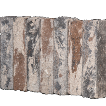 Palissade-stapelblok splitton Kilimanjaro 12x12x50 Gekloofd/getrommeld Stapelblokken
