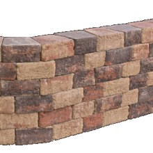 Pilestone Gloria 17/23x21,5x10 Getrommeld stapelbaar muurelement in trapeziumvorm met 2 ruwe zijden Stapelblokken
