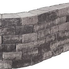 Pilestone Gothic 17/23x21,5x10 Getrommeld stapelbaar muurelement in trapeziumvorm met 2 ruwe zijden Stapelblokken