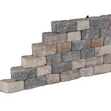 Promo-wall Kilimanjaro 24/17x15x10 Getrommeld stapelbaar muurelement in trapeziumvorm gewelfd Stapelblokken