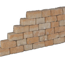 Promo-wall Mont Blanc 24/17x15x10 Getrommeld stapelbaar muurelement in trapeziumvorm gewelfd Stapelblokken