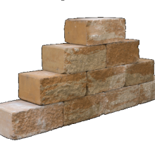 Straight block Mont Blanc 35x20x15 2 zijden gekloofd muurelement Stapelblokken