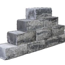 Straight block Amiata 35x20x15 2 zijden gekloofd muurelement Stapelblokken