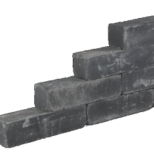 Blockstone Black 15x15x60 Getrommeld muurelement Stapelblokken