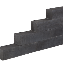 Lineablock Black 15x15x60 Strak muurelement,ongetrommeld Stapelblokken