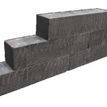 Blockstone small Black 12x12x60 Gehamerd muurelement Stapelblokken