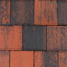 Halve betonklinkers Rood-zwart 10,5x10,5x8 Stenen en klinkers