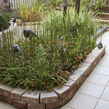 Pilestone ronde bloembak Primavera 17/23x21,5x10 Compleet met bouwplan Stapelblokken