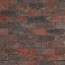 Tambour dikformaten Rood/Zwart Stenen en klinkers