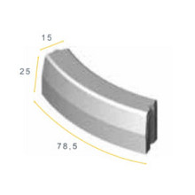 Trottoirband bochtband uitwendig Grijs 13/15x25x78,5 10u Opsluitbanden