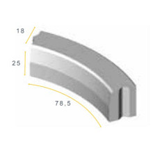 Trottoirband bochtband inwendig Grijs 18/20x25x78,5 5i Opsluitbanden
