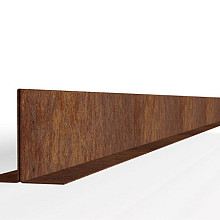 Kantopsluiting Double (flg) 300x10 cm CORTEN Borderrand cortenstaal 