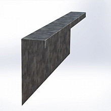 Overzetstuk muurelement recht Verzinkt 150x45x15,8 Borderrand cortenstaal 
