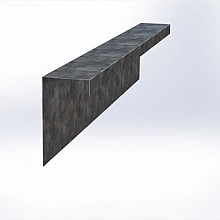 Overzetstuk muurelement recht Verzinkt 150x30x15,8 Borderrand cortenstaal 
