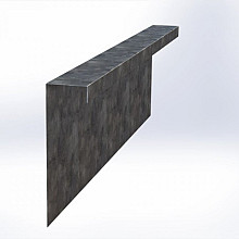 Overzetstuk muurelement recht Verzinkt 150x45x12,8 Borderrand cortenstaal 