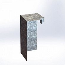 Overzetstuk muurelement hoek 20x45x15,8 VERZINKT Borderrand cortenstaal 