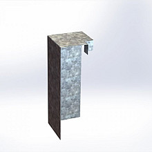 Overzetstuk muurelement hoek Verzinkt 17x45x12,8 Borderrand cortenstaal 